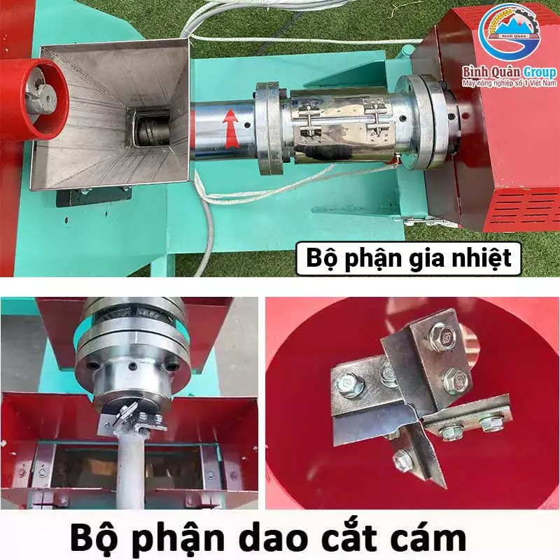 máy đùn cám viên nổi 80K đầu nổ